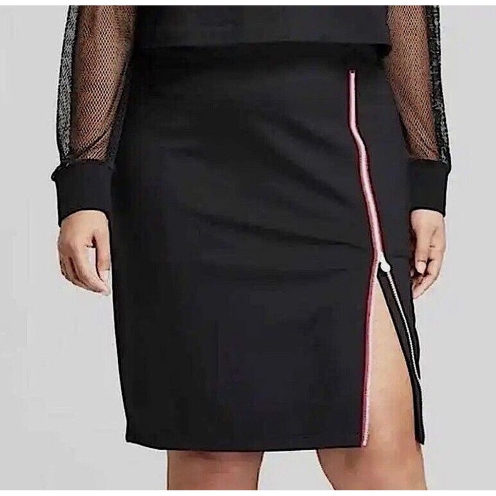 Hunter for Target Womens Black Side Zip Pencil Skirt Red Trim Size M‎ NEW